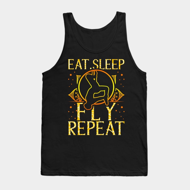 Eat Sleep Fly Repeat Aerial Yoga Silks Tank Top by theperfectpresents